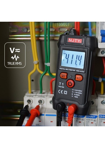 Akıllı Multimetre Dijital 600V Ac Dc Mini Voltaj Ölçer T1 El Tipi True Rms Ohm Süreklilik Test Cihazı 4000 Sayım Multimetro(Yurt Dışından)