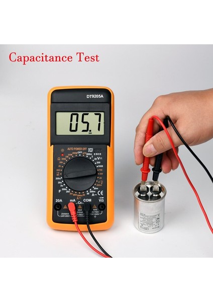 Multimetre Dijital Trms Ölçme Gerilimi Test Cihazı Akım Direnci Kapasitans Diyot Testi Taşıma Buzzer Hfe Manuel Aralık