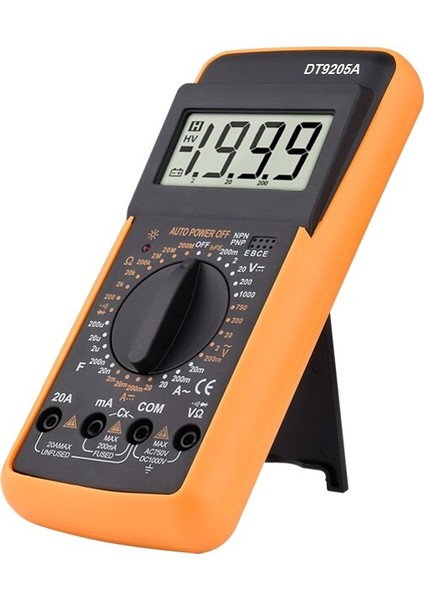 Profesyonel Multimetre Dijital DT9205A Manuel Test Cihazı Hfe Kapasite Ac Dc 1000V 20A Gerilim Ölçer Transistör Test Cihazı