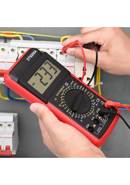 DT9205A Dmm Profesyonel Multimetre Dijital Hfe Ac Dc Gerilim Akım 1000V 20A Kapasitans Direnci Süreklilik Diyot Test Cihazı