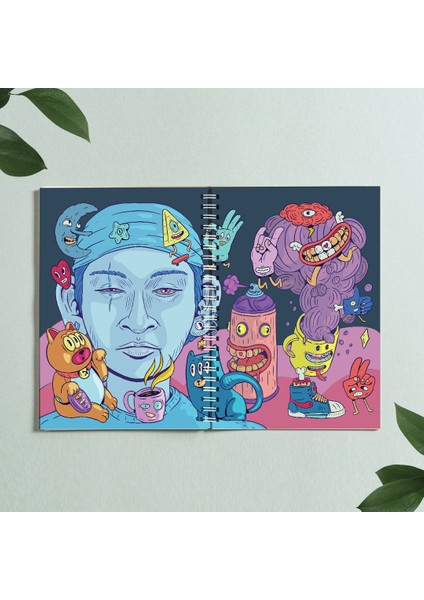 Helloween Defter Tasarım Spiralli A5 96 Yaprak Çizgisiz PYTKDT309