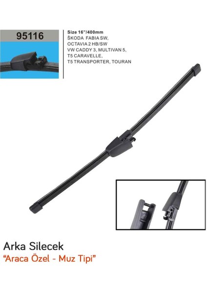 95116 Skoda Fabia Sw 2007-2013 Arka Muz Silecek