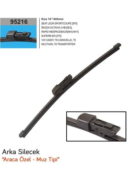 95216 Skoda Fabia Sw 2013- Arka Muz Silecek