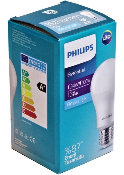 13W (100W) Led Ampul Beyaz 6500K (10 Adet) E27 Duy