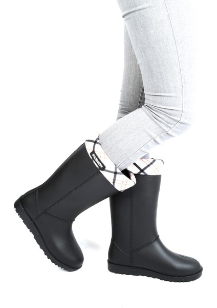 00623 Zn Siyah Termal Kürklü Kışlık Kadın Çizme Bot