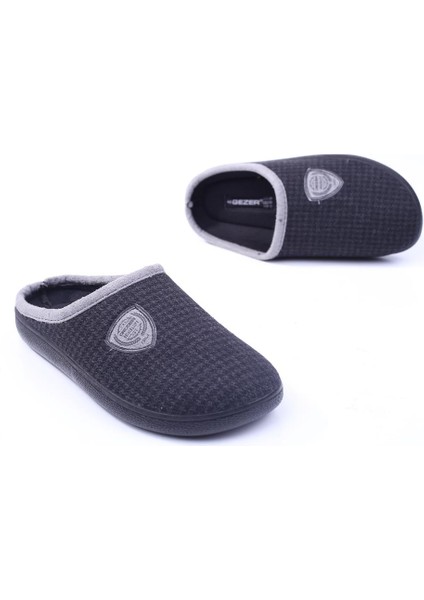 Gezer 12098 Günlük Siyah Kışlık Rahat Taban Erkek Ev-Misafir Terliği