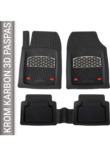 Safir Bmw X5 uyumlu Universal 3D Paspas Krom Karbon