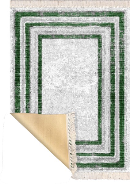 Bazaarforum Dekoratif Saçaklı Mermer Desen Yeni Model Pvc Deri Kaymaz Taban Dijital Baskı Halı 100X300CM CK-647