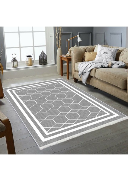 Makinede Yıkanabilir Oturma Odası Halısı Kaymaz Taban Halı 80X300 cm CK-534
