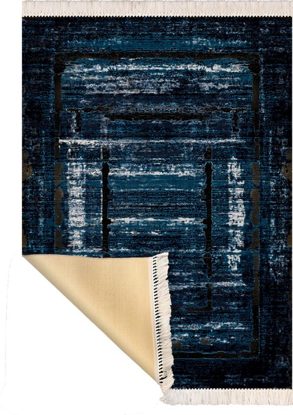 Bazaarforum Dekoratif Saçaklı Mermer Desen Yeni Model Pvc Deri Kaymaz Taban Dijital Baskı Halı 80X300 cm CK-693 modelleri