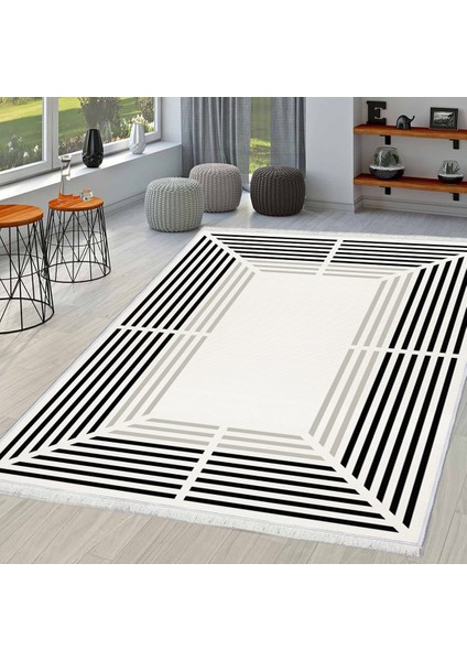 Makinede Yıkanabilir Oturma Odası Halısı Kaymaz Taban Halı 100X140 cm CK-538