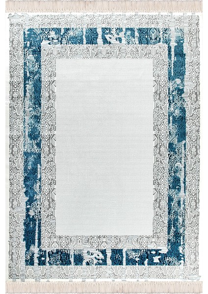 Bazaarforum Dekoratif Saçaklı Mermer Desen Yeni Model Pvc Deri Kaymaz Taban Dijital Baskı Halı 180X280CM CK-560