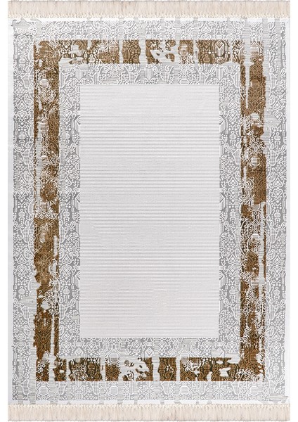 Bazaarforum Dekoratif Saçaklı Mermer Desen Yeni Model Pvc Deri Kaymaz Taban Dijital Baskı Halı 160X230CM CK-561