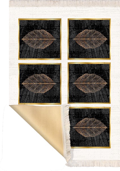 Bazaarforum Dekoratif Saçaklı Mermer Desen Yeni Model Pvc Deri Kaymaz Taban Dijital Baskı Halı 160X230CM CK-563 modelleri