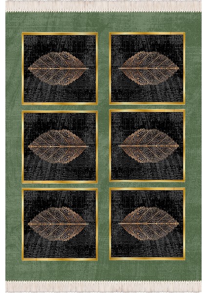 Bazaarforum Dekoratif Saçaklı Mermer Desen Yeni Model Pvc Deri Kaymaz Taban Dijital Baskı Halı 80X200CM CK-564