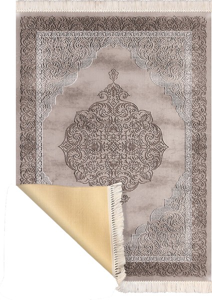 Bazaarforum Dekoratif Saçaklı Mermer Desen Yeni Model Pvc Deri Kaymaz Taban Dijital Baskı Halı 160X230CM CK-632