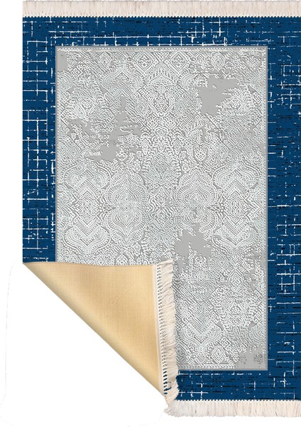 Bazaarforum Dekoratif Saçaklı Mermer Desen Yeni Model Pvc Deri Kaymaz Taban Dijital Baskı Halı 80X300 cm CK-645 modelleri