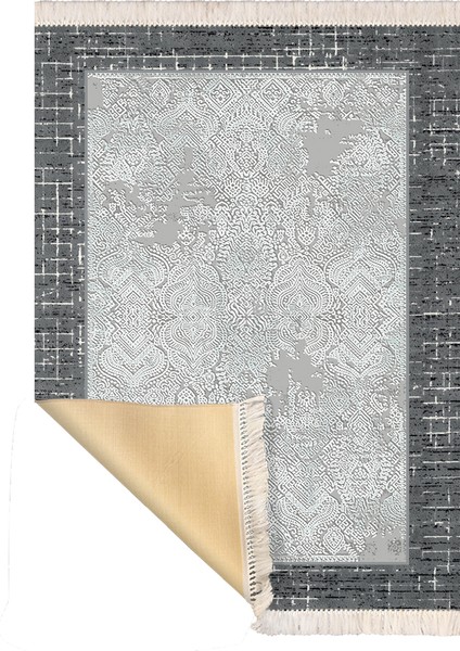 Bazaarforum Dekoratif Saçaklı Mermer Desen Yeni Model Pvc Deri Kaymaz Taban Dijital Baskı Halı 80X140CM CK-644 modelleri