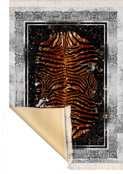 Bazaarforum Dekoratif Saçaklı Mermer Desen Yeni Model Pvc Deri Kaymaz Taban Dijital Baskı Halı 160X230CM CK-648 modelleri