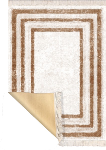 Bazaarforum Dekoratif Saçaklı Mermer Desen Yeni Model Pvc Deri Kaymaz Taban Dijital Baskı Halı 80X200CM CK-646