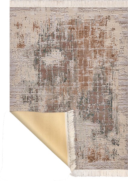 Bazaarforum Dekoratif Saçaklı Mermer Desen Yeni Model Pvc Deri Kaymaz Taban Dijital Baskı Halı 80X300 cm CK-655