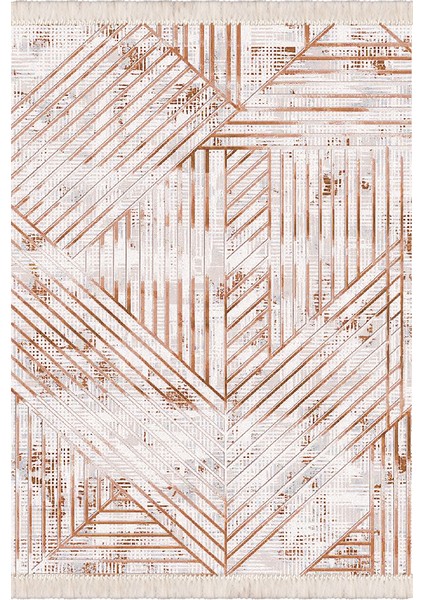 Bazaarforum Dekoratif Saçaklı Mermer Desen Yeni Model Pvc Deri Kaymaz Taban Dijital Baskı Halı 80X200CM CK-662