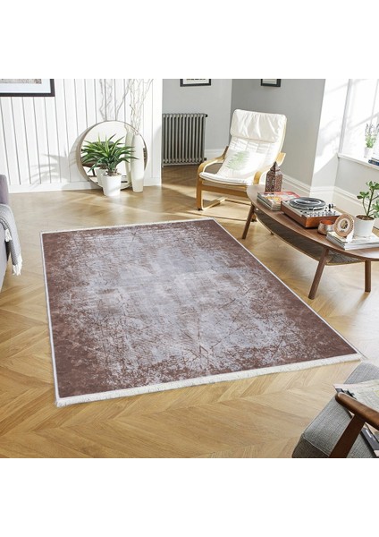Bazaarforum Dekoratif Saçaklı Mermer Desen Yeni Model Pvc Deri Kaymaz Taban Dijital Baskı Halı 100X300CM CK-656