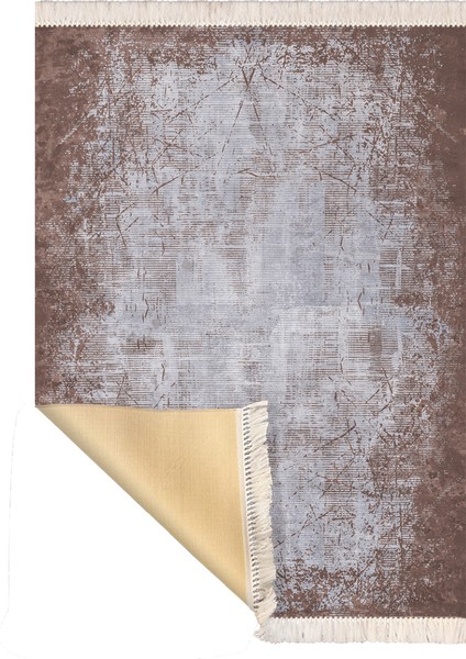 Bazaarforum Dekoratif Saçaklı Mermer Desen Yeni Model Pvc Deri Kaymaz Taban Dijital Baskı Halı 100X300CM CK-656