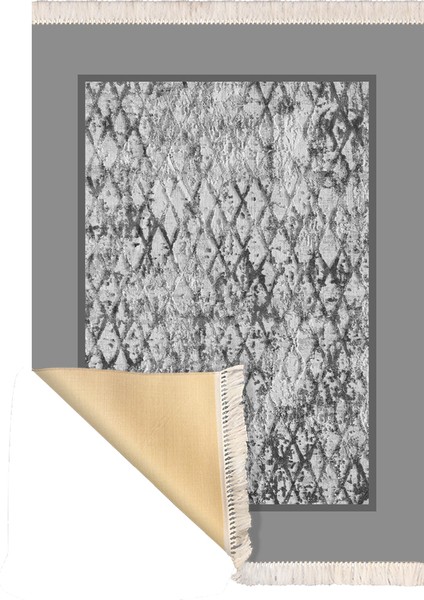 Bazaarforum Dekoratif Saçaklı Mermer Desen Yeni Model Pvc Deri Kaymaz Taban Dijital Baskı Halı 80X300 cm CK-659 modelleri