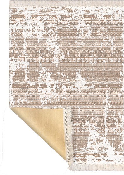 Bazaarforum Dekoratif Saçaklı Mermer Desen Yeni Model Pvc Deri Kaymaz Taban Dijital Baskı Halı 80X300 cm CK-668 modelleri