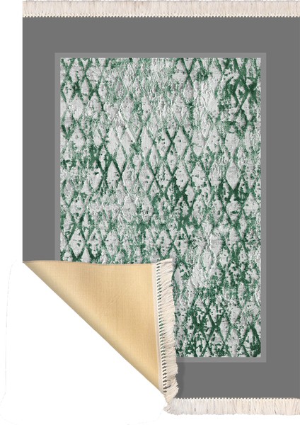 Bazaarforum Dekoratif Saçaklı Mermer Desen Yeni Model Pvc Deri Kaymaz Taban Dijital Baskı Halı 180X280CM CK-660