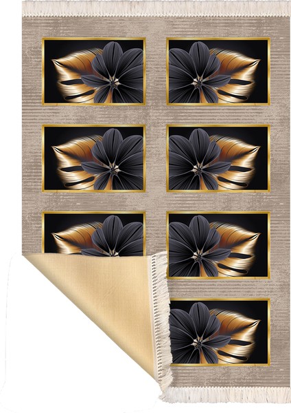 Bazaarforum Dekoratif Saçaklı Mermer Desen Yeni Model Pvc Deri Kaymaz Taban Dijital Baskı Halı 80X200CM CK-665 modelleri