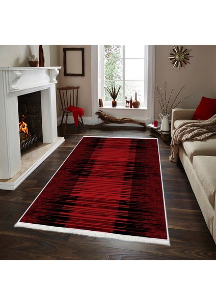Bazaarforum Dekoratif Saçaklı Mermer Desen Yeni Model Pvc Deri Kaymaz Taban Dijital Baskı Halı 80X140CM CK-675