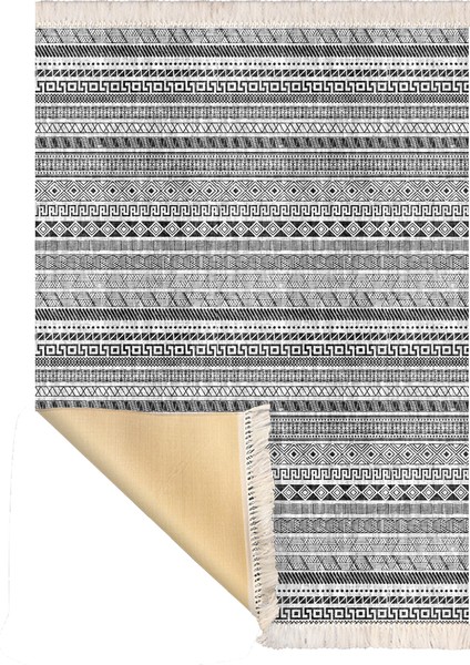 Bazaarforum Dekoratif Saçaklı Mermer Desen Yeni Model Pvc Deri Kaymaz Taban Dijital Baskı Halı 160X230CM CK-667