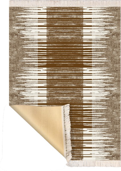 Bazaarforum Dekoratif Saçaklı Mermer Desen Yeni Model Pvc Deri Kaymaz Taban Dijital Baskı Halı 180X280CM CK-673