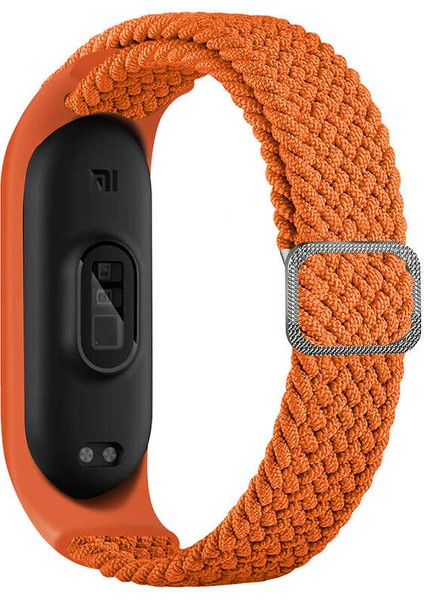 Xiaomi Mi Band 5 Kordon Tokalı Örgü Kordon Papaya