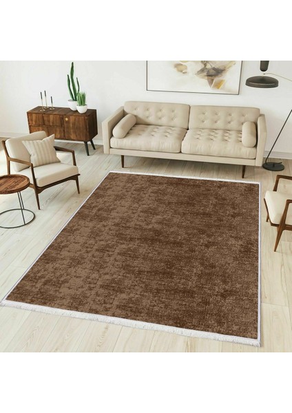 Bazaarforum Dekoratif Saçaklı Mermer Desen Yeni Model Pvc Deri Kaymaz Taban Dijital Baskı Halı 160X230CM CK-680