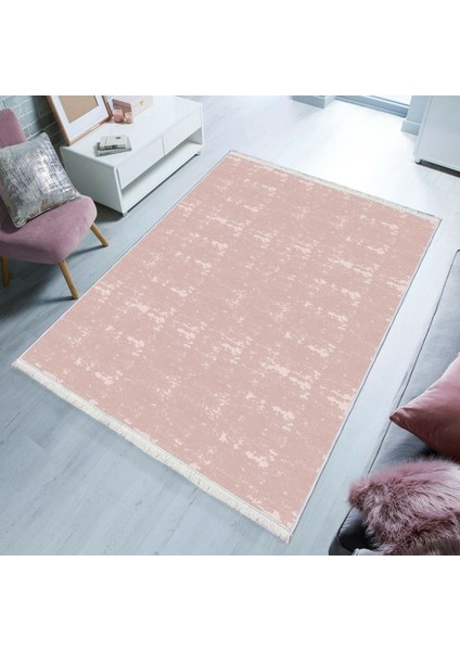 Bazaarforum Dekoratif Saçaklı Mermer Desen Yeni Model Pvc Deri Kaymaz Taban Dijital Baskı Halı 80X300 cm CK-683