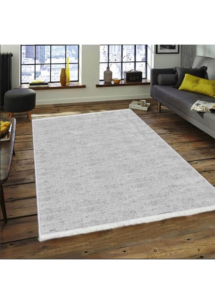 Bazaarforum Dekoratif Saçaklı Mermer Desen Yeni Model Pvc Deri Kaymaz Taban Dijital Baskı Halı 100X200 cm CK-687