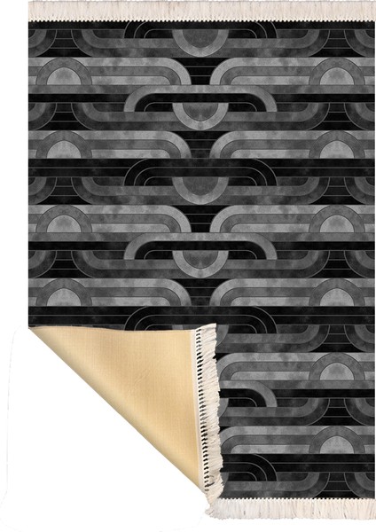 Bazaarforum Dekoratif Saçaklı Mermer Desen Yeni Model Pvc Deri Kaymaz Taban Dijital Baskı Halı 160X230CM CK-692 modelleri
