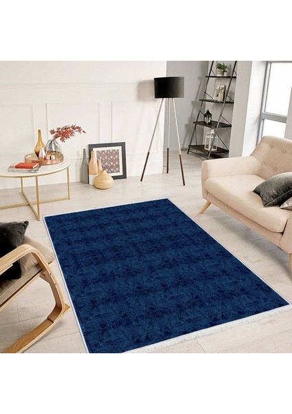 Bazaarforum Dekoratif Saçaklı Mermer Desen Yeni Model Pvc Deri Kaymaz Taban Dijital Baskı Halı 80X300 cm CK-684