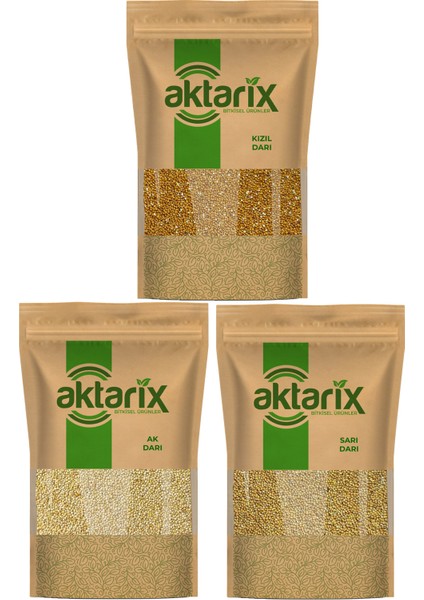Papağan Kuş Yemi Seti 250 gr Ak Darı 250 gr Sarı Darı 250 gr Kırmızı Kırmızı Darı Sade