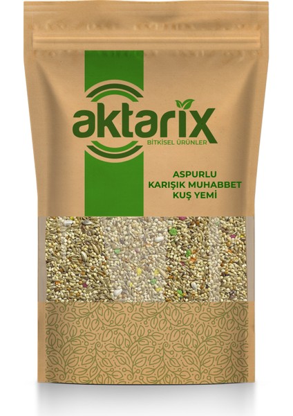 %50 Aspurlu Karışık Muhabbet Kuşu / Papağan Yemi 1 kg