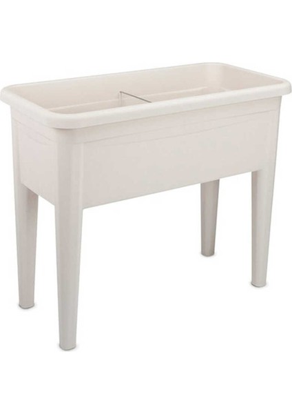 AB01 Ayaklı 60 Litre Bahçe Saksısı Krem