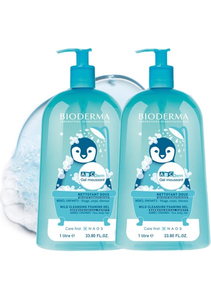 Abcderm Foaming Cleanser 2 x 1 lt