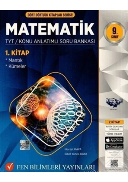 Fen Bilimleri Yayınları  9.Sınıf Dört Dörtlük Kitaplar Serisi Matematik TYT Konu Anlatımlı Soru Bankası 3 Kitap Set