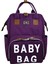 Roma Baby Bag Anne Bebek Bakım Sırt Çantası -Mor 3