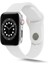 Apple Watch Uyumlu Seri 7/6/SE/5/4 Naylon Hasır Örgü Dayanıklı Kordon Kayış KRD-37 38mm 40mm 41mm - Beyaz 1