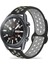 Samsung Galaxy Watch 3 Kordon Kayış Spor Delikli Esnek Silikon KRD-02 45mm - Gri - Siyah 1