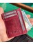 Seul Crazy Deri Çift Taraflı Unisex Kartlık Cüzdan Bordo 2